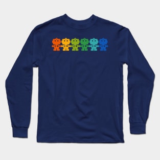 Rainbow Robots holding hands Long Sleeve T-Shirt